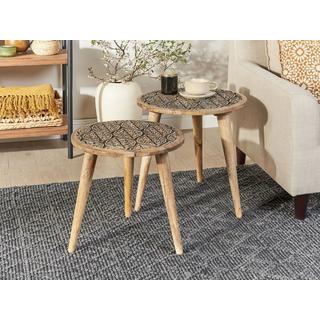 Beliani Set di 2 tavolini en Legno di mango Classico SHARMA  