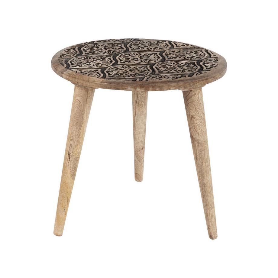 Beliani Beistelltisch 2er Set aus Mangoholz Klassisch SHARMA  