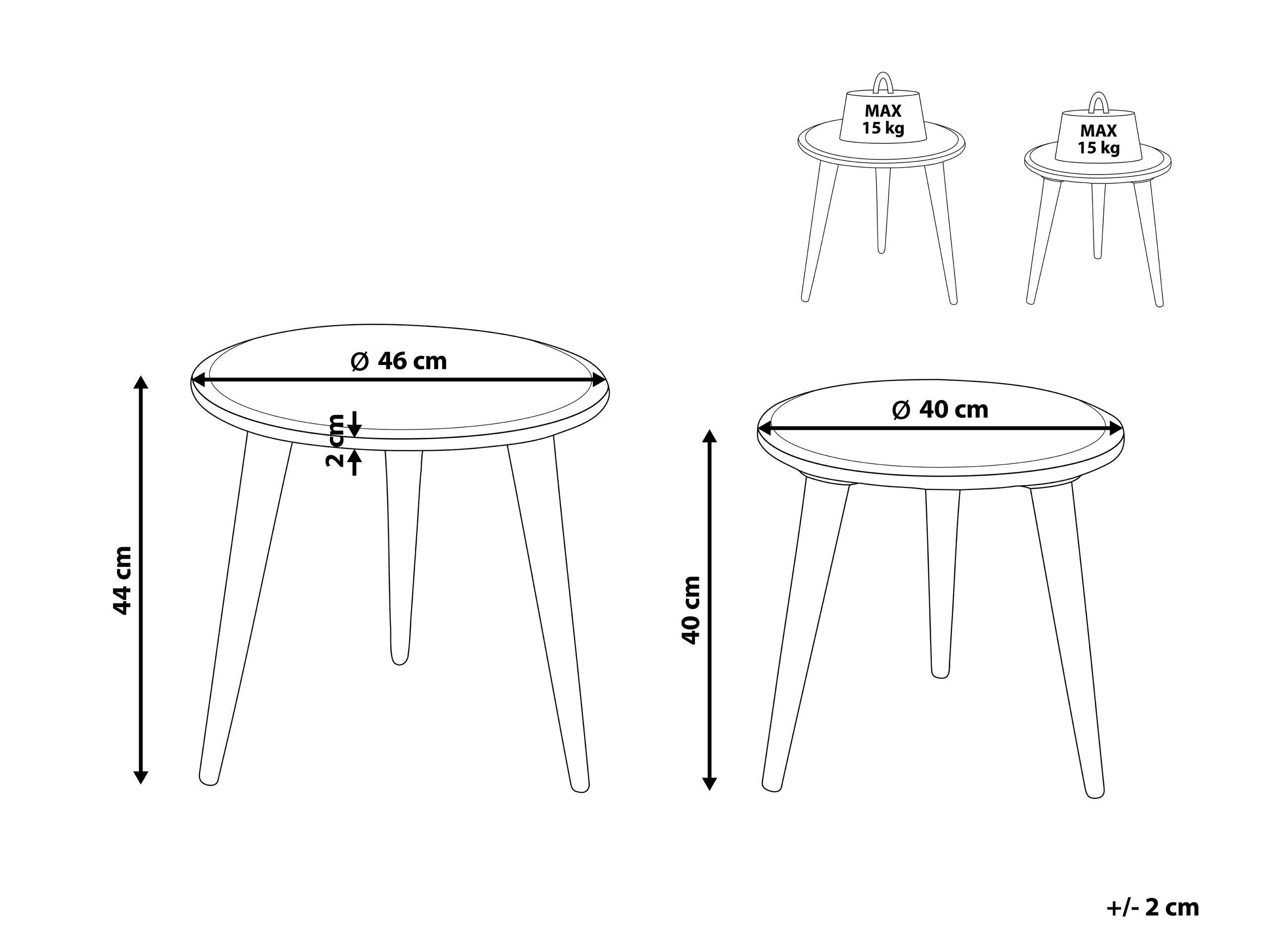 Beliani Set di 2 tavolini en Legno di mango Classico SHARMA  