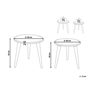 Beliani Set di 2 tavolini en Legno di mango Classico SHARMA  