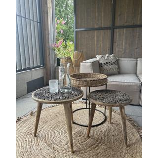 Beliani Set di 2 tavolini en Legno di mango Classico SHARMA  