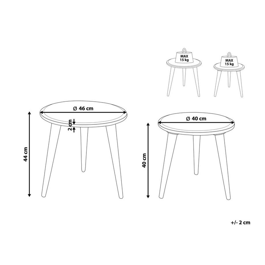 Beliani Beistelltisch 2er Set aus Mangoholz Klassisch SHARMA  