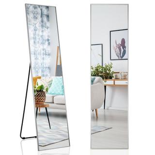 B2X Miroir sur toute la longueur 160 x 40 cm Miroir sur pied et miroir mural 2 en 1 en verre incassable argenté  