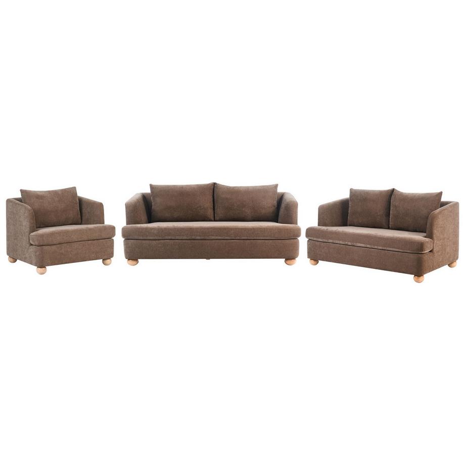 Salon pour 6 personnes en Tissu chenille Minimaliste RATTVIK