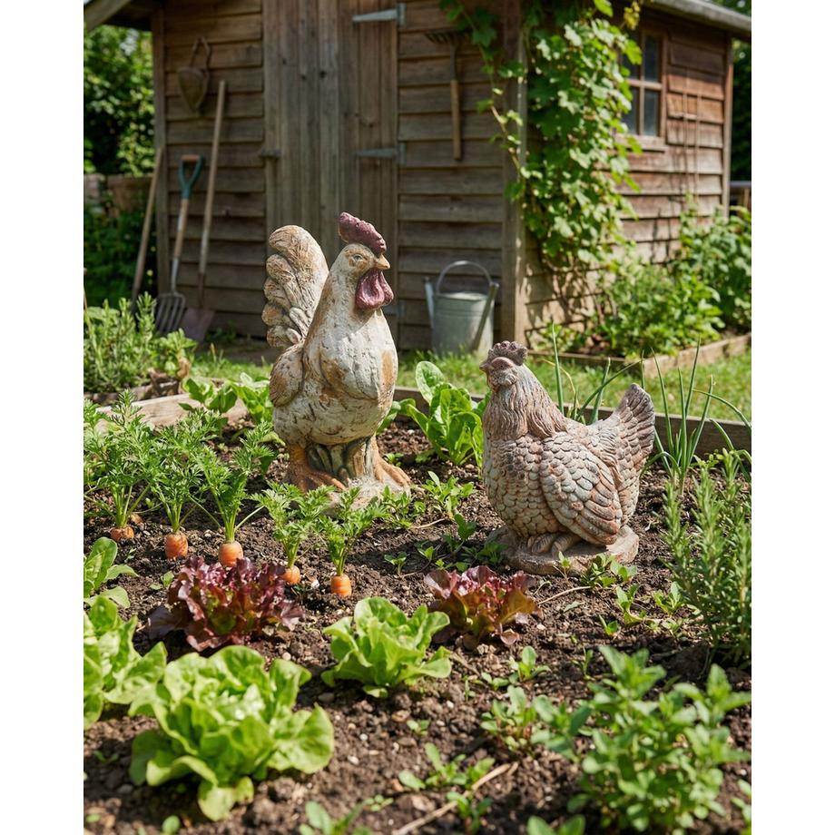 Beliani  Gartenskulptur 2er Set aus Magnesiumoxid Landhausstil SPECCHIA 