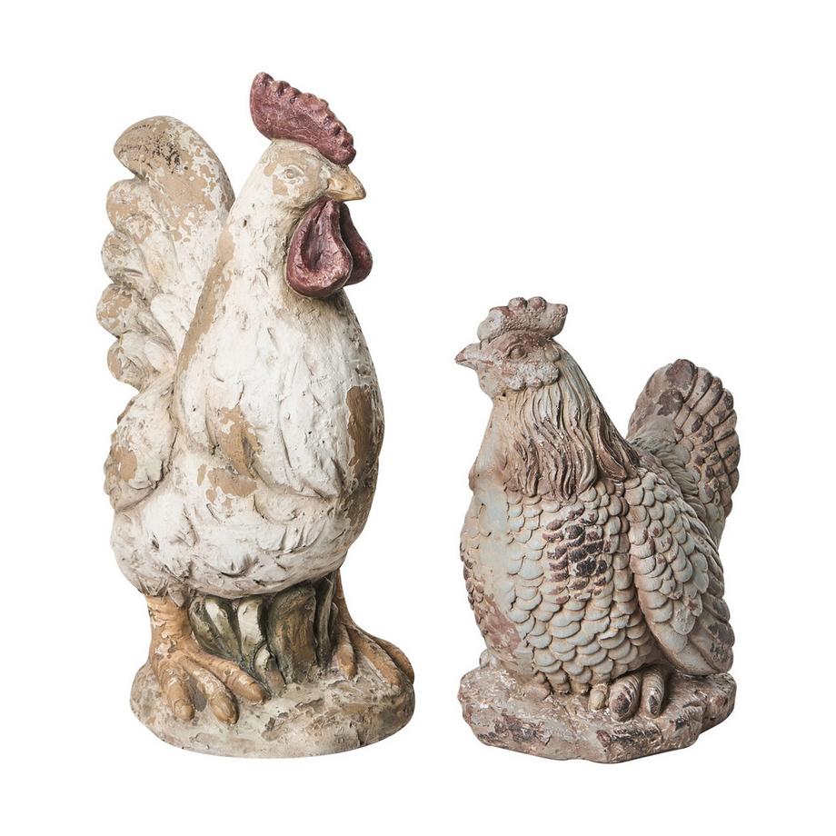 Beliani  Gartenskulptur 2er Set aus Magnesiumoxid Landhausstil SPECCHIA 