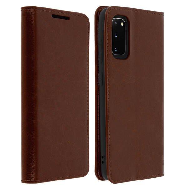 Avizar  Cover Echtleder Galaxy S20 Braun 