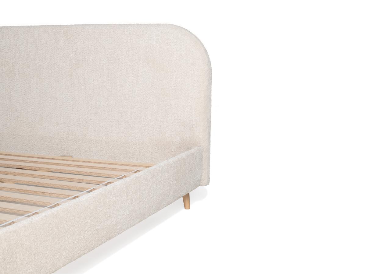 Vente-unique Letto Tessuto Effetto Bouclette à‰cru SANTADI  