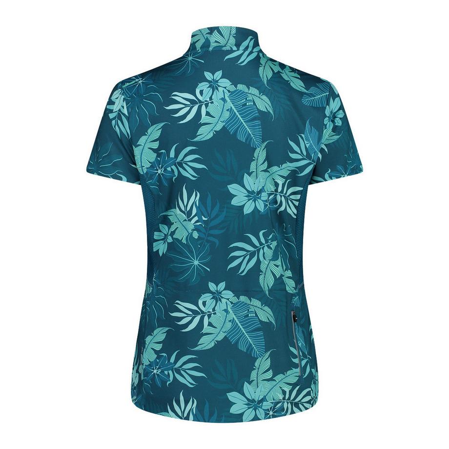 CMP T-Shirt Demi-Zip Manches Courtes Imprimé Floral  