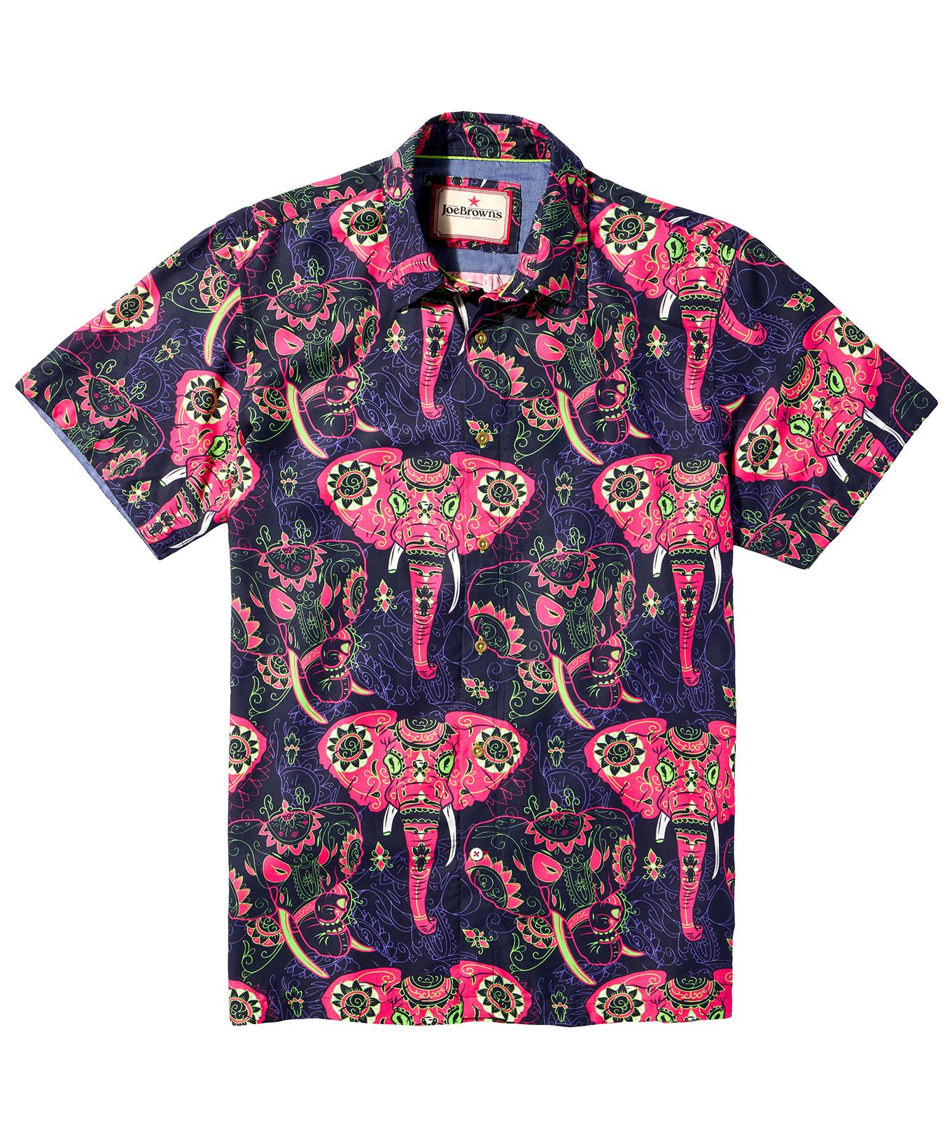 Joe Browns Kurzarm Hemd mit Elefantenmotiv  