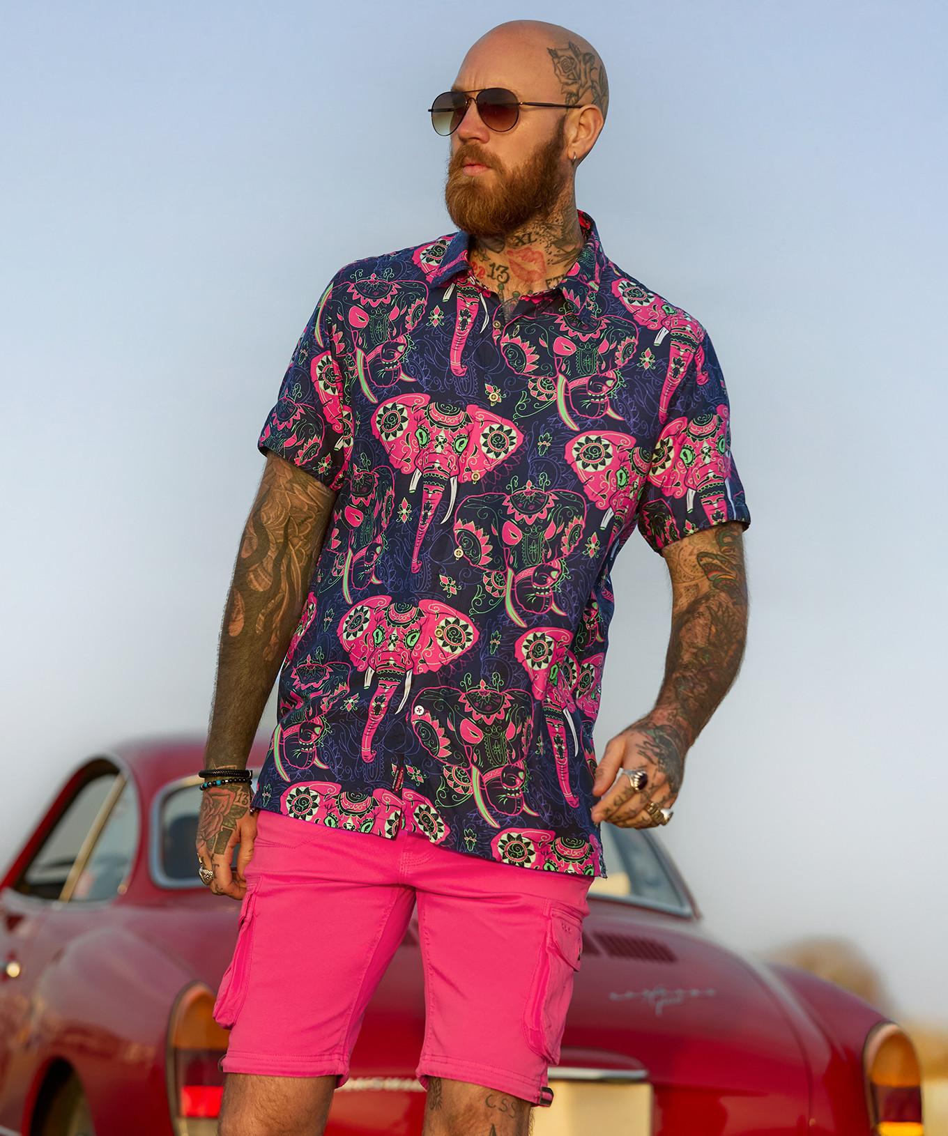 Joe Browns Kurzarm Hemd mit Elefantenmotiv  