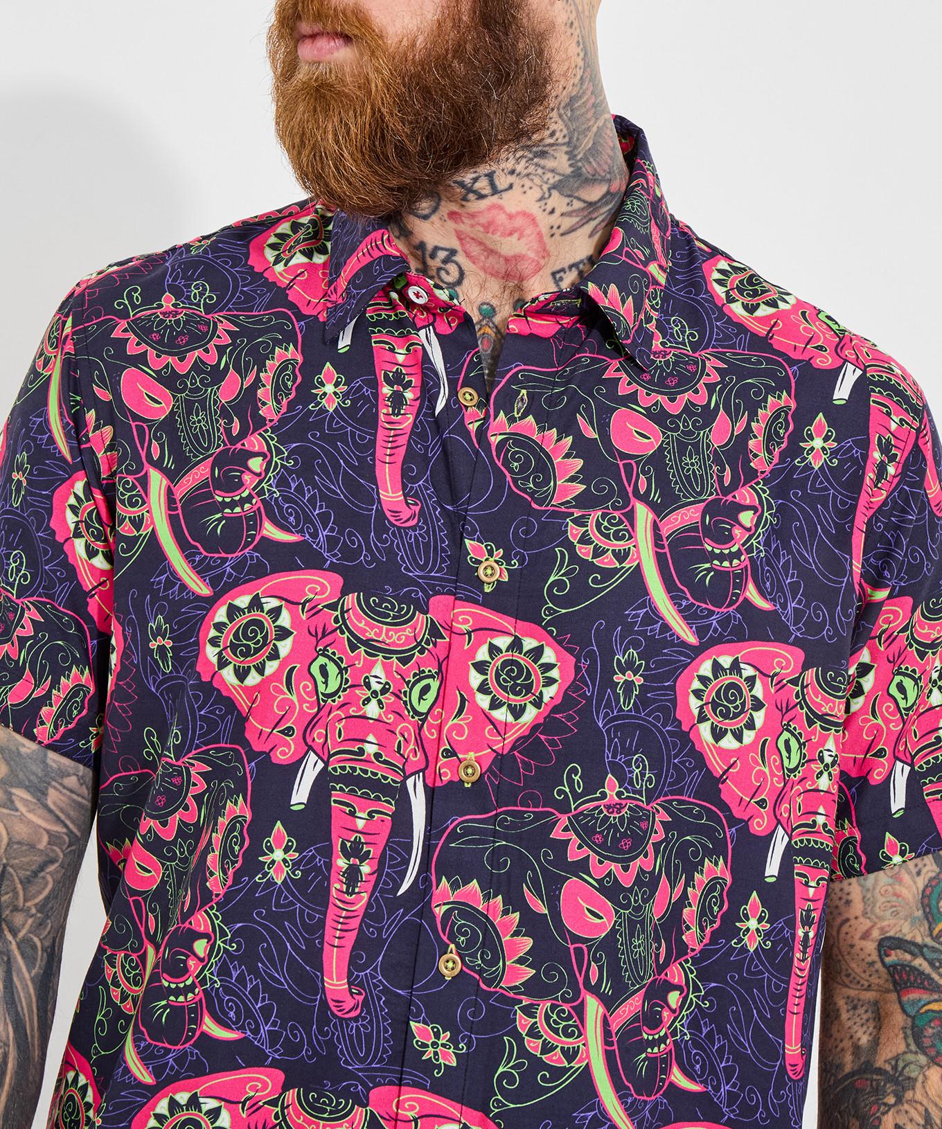 Joe Browns Kurzarm Hemd mit Elefantenmotiv  