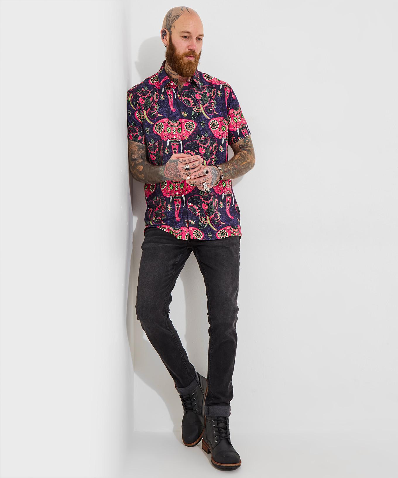 Joe Browns Kurzarm Hemd mit Elefantenmotiv  