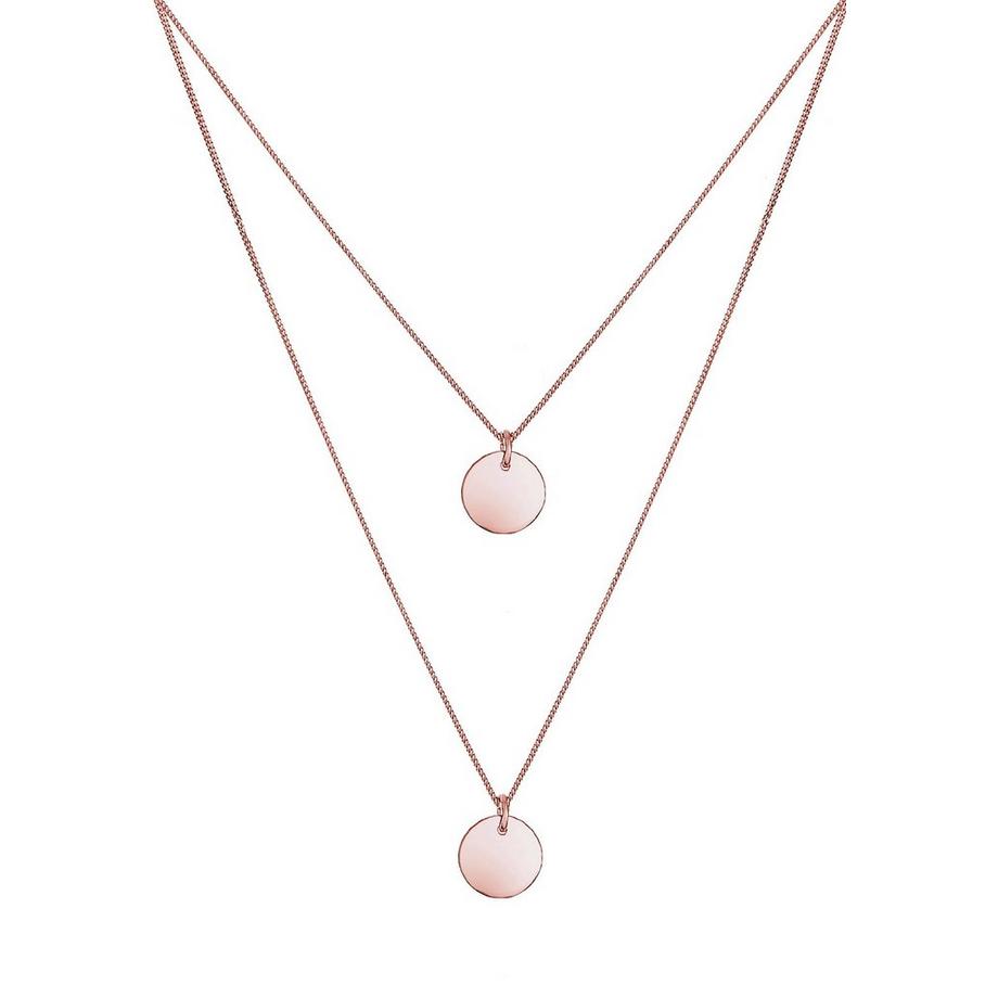 Elli  Halskette Layer Plättchen Anhänger 