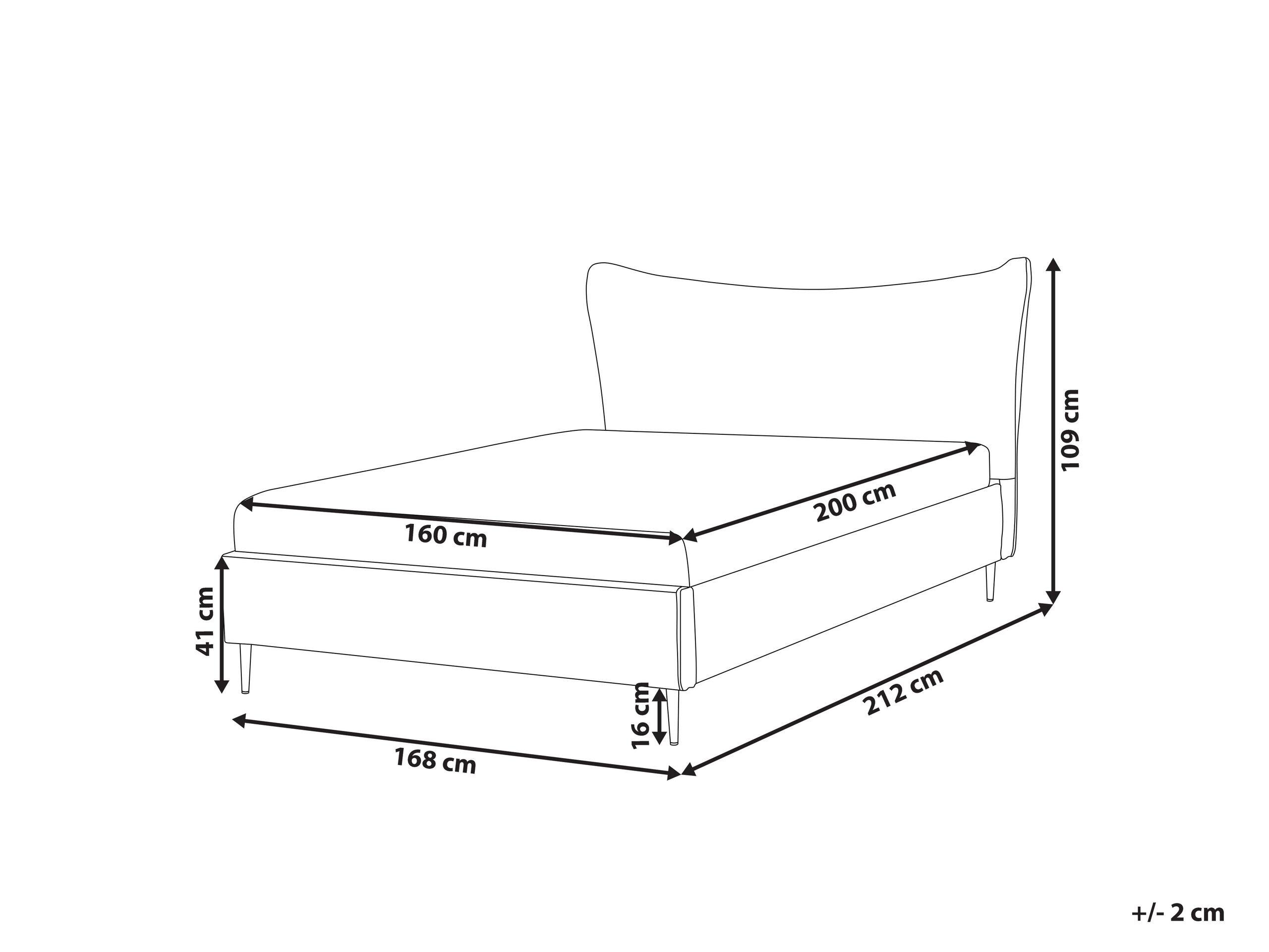 Beliani Bett mit Lattenrost aus Samtstoff Modern CHALEIX  