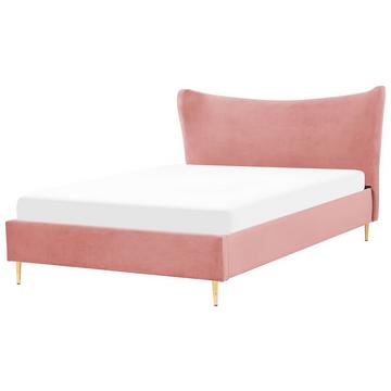 Bett mit Lattenrost aus Samtstoff Modern CHALEIX