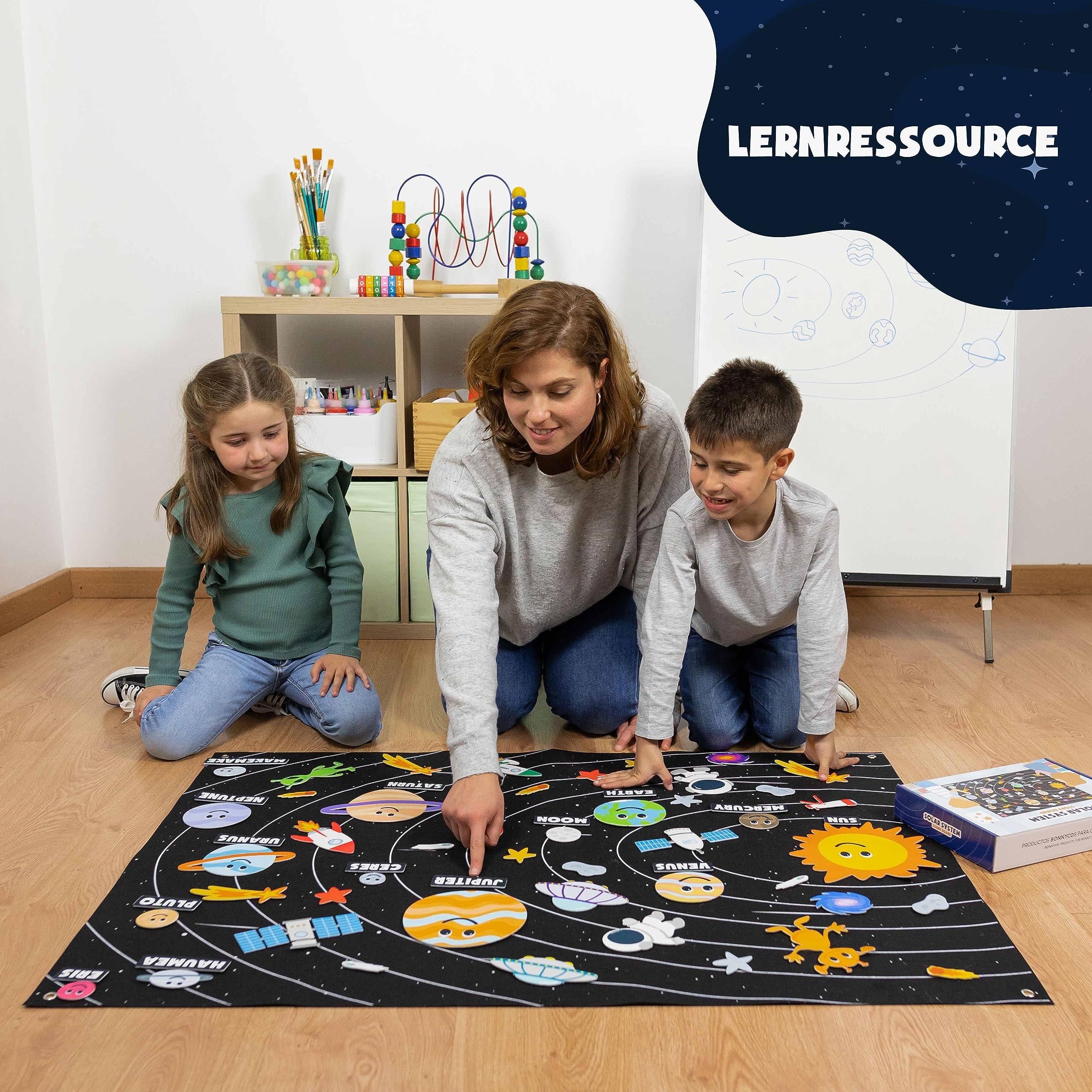 Activity-board  Sonnensystem Kinder mit 61 Filzfiguren Planeten Kinderspielzeug Modell Weltraum 