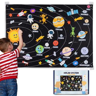 Activity-board  Sonnensystem Kinder mit 61 Filzfiguren Planeten Kinderspielzeug Modell Weltraum 