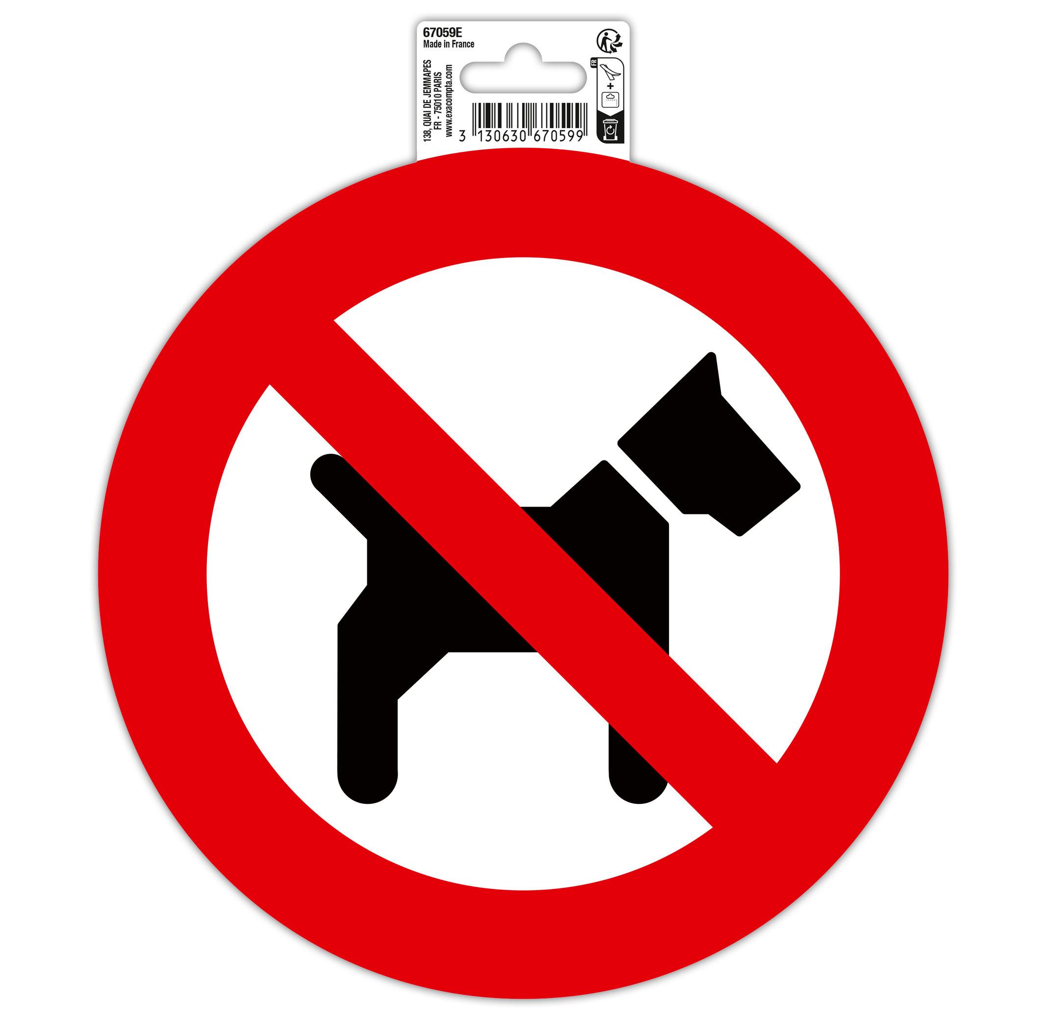 Exacompta Hinweisschild selbstklebend, PVC, Hunde verboten 20cm  