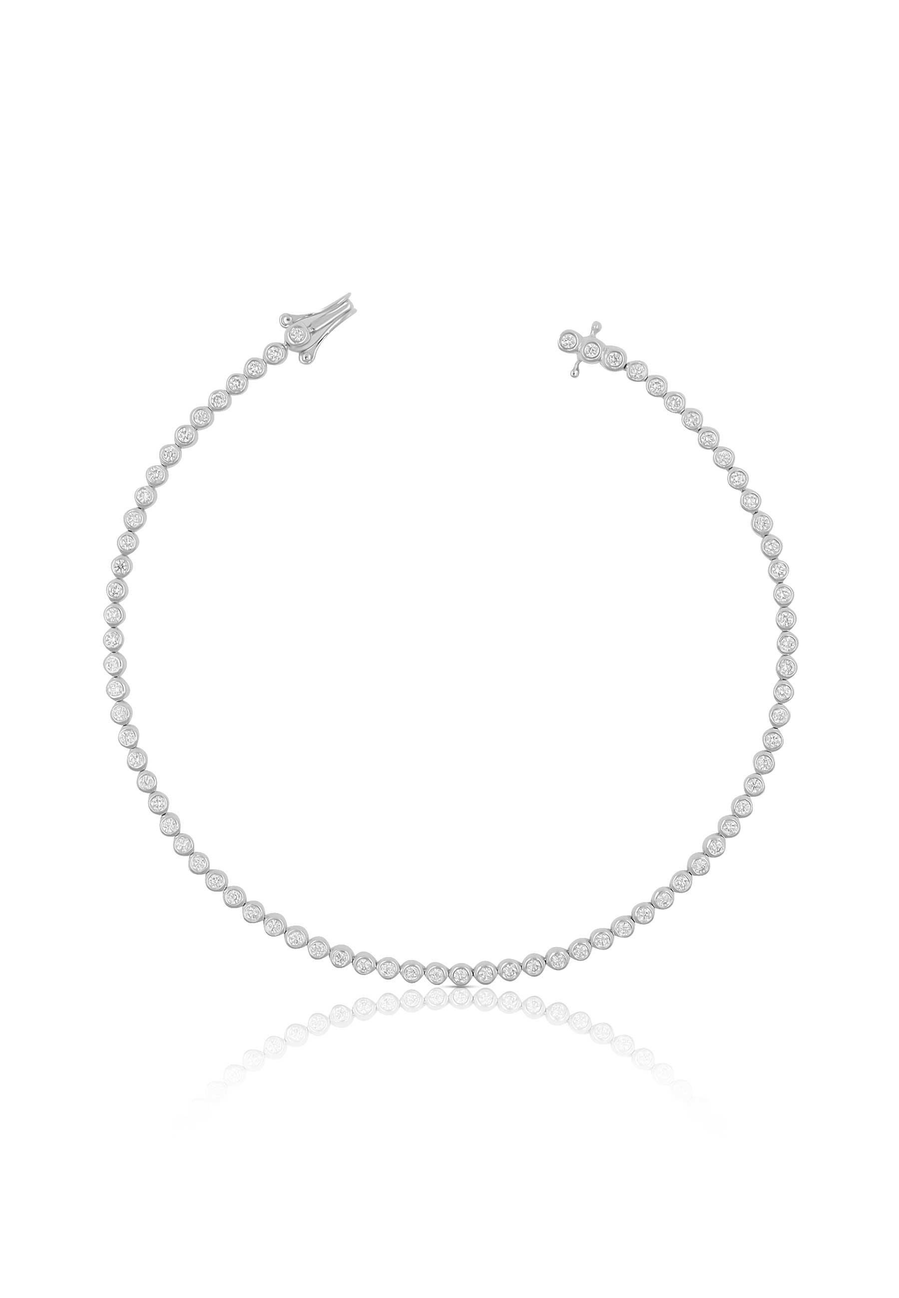 MUAU Schmuck  Bracelet en or blanc 750 diamants 0,82ct. Réglage de la lunette de 19 cm 