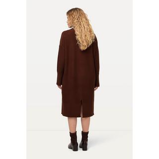 Ulla Popken  Abito midi di maglia dal taglio oversize con collo alto e maniche lunghe 