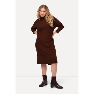 Ulla Popken  Abito midi di maglia dal taglio oversize con collo alto e maniche lunghe 