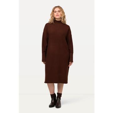 Robe oversize en maille à col montant et manches longues, longueur midi