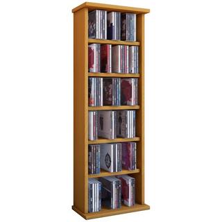 VCM CD Regal Holz | CD Regal mit Platz für 150 CDs oder 65 DVDs oder 36-Videos | Maße: H. 92 x B. 31 x T. 18 cm | elegantes DVD Regal stehend | Blu ray  