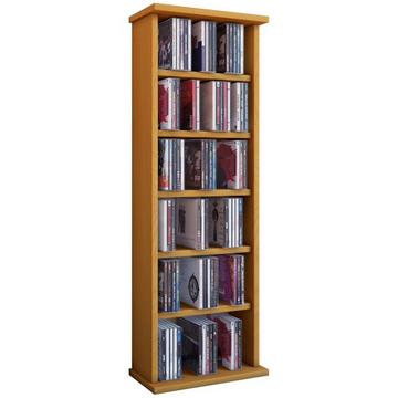 CD Regal Holz Vostan | platzsparender CD Schrank für 102 CDs oder 36 DVDs | Maße: H. 92 x B. 31 x T. 18 cm | elegantes DVD Regal stehend | Blu ray