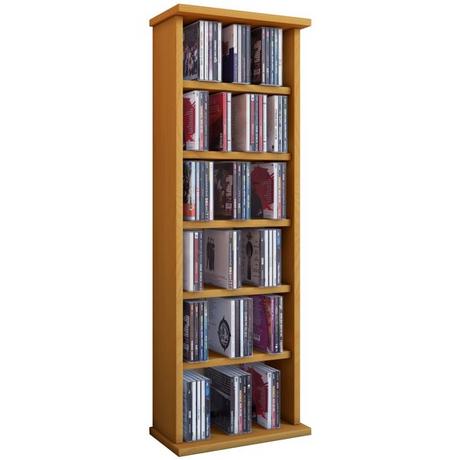 VCM CD Regal Holz | CD Regal mit Platz für 150 CDs oder 65 DVDs oder 36-Videos | Maße: H. 92 x B. 31 x T. 18 cm | elegantes DVD Regal stehend | Blu ray  
