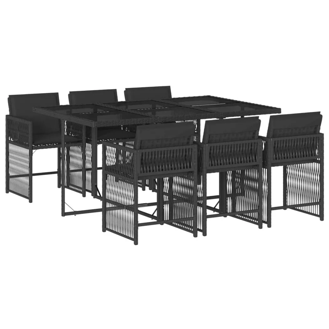 VidaXL - Garten essgruppe poly-rattan, One Size, Schwarz