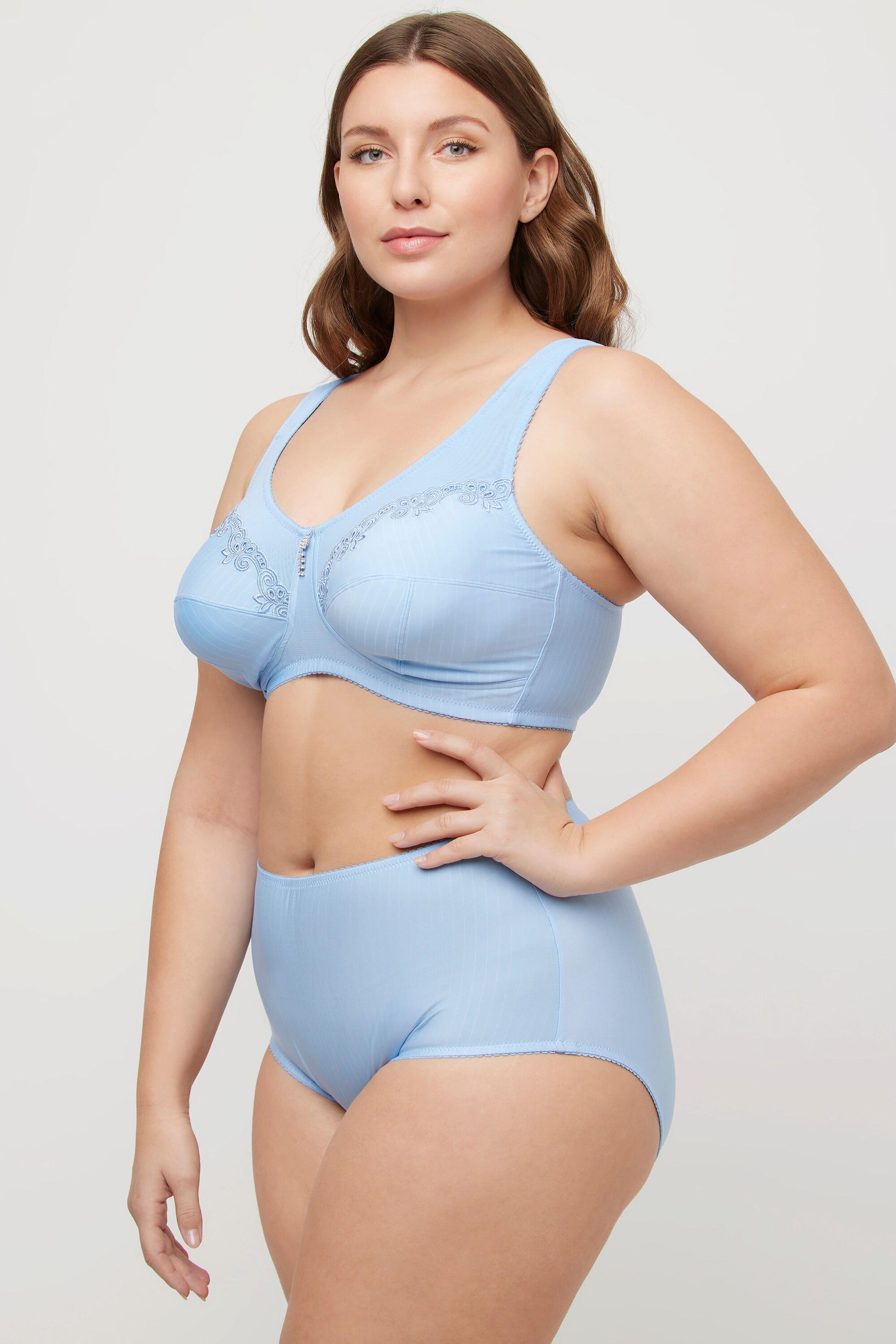 Ulla Popken Reggiseno sostenitivo senza ferretto con ciondolo di strass e coppa C - G  