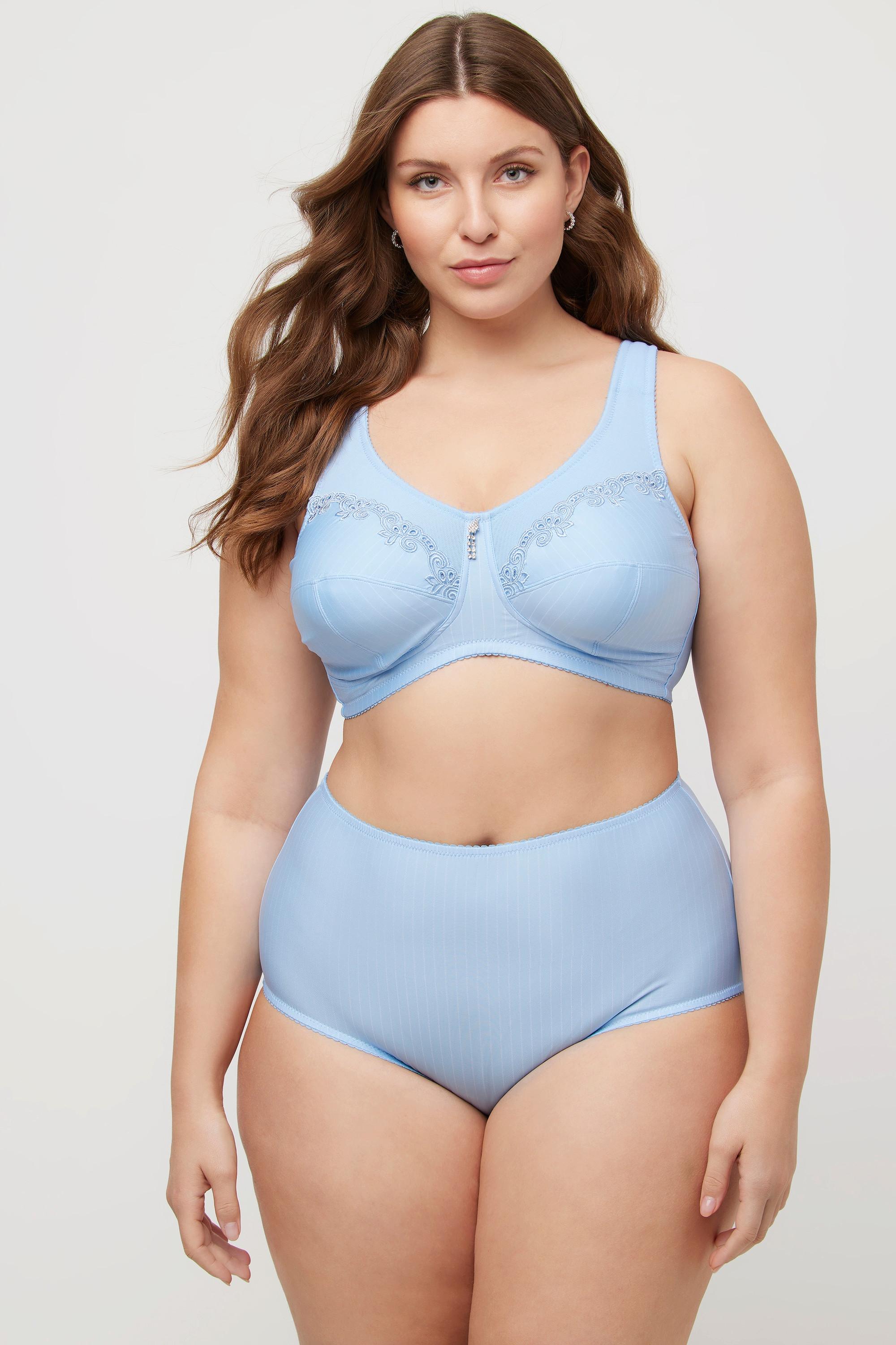 Ulla Popken Reggiseno sostenitivo senza ferretto con ciondolo di strass e coppa C - G  