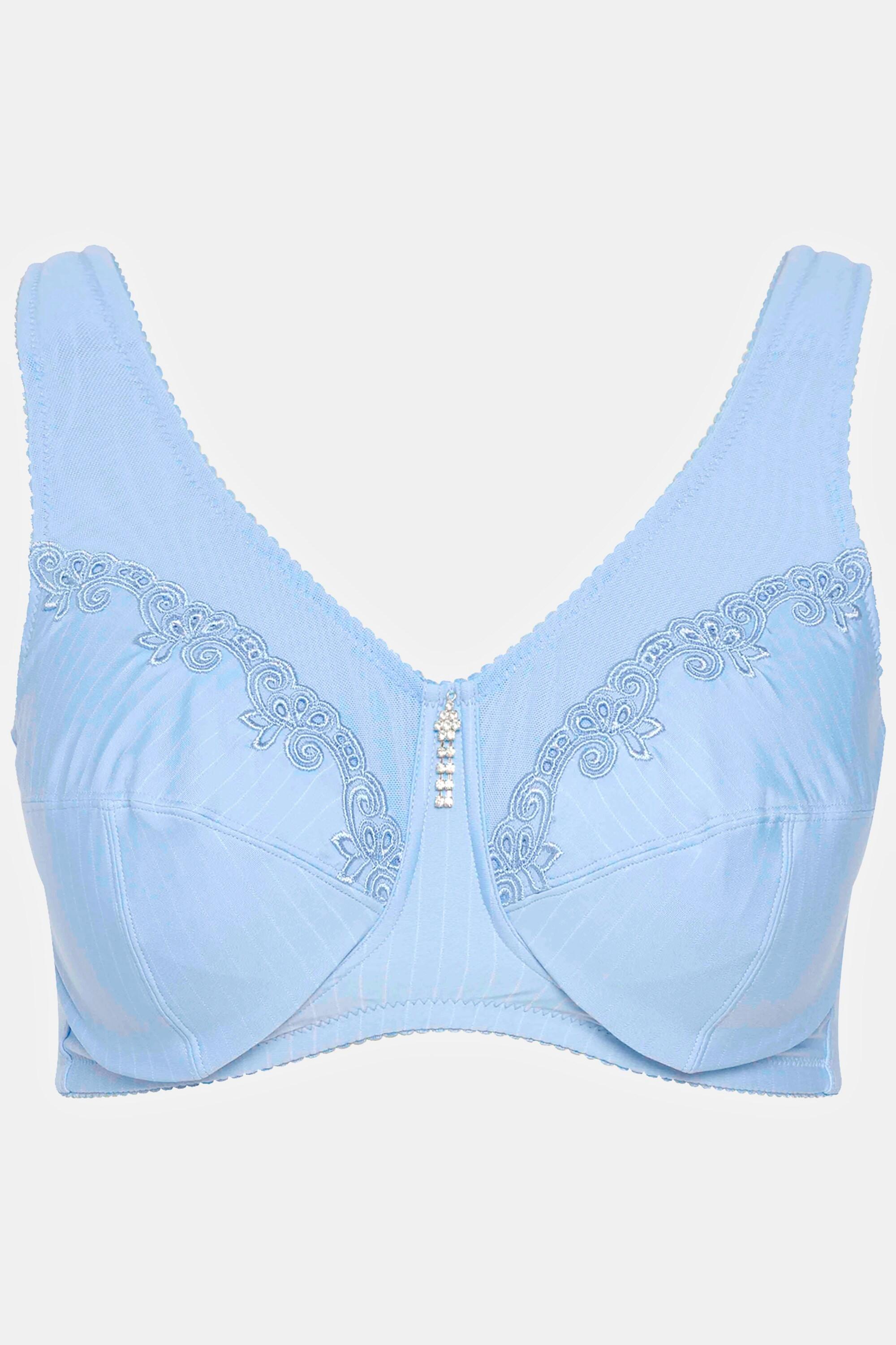 Ulla Popken Reggiseno sostenitivo senza ferretto con ciondolo di strass e coppa C - G  