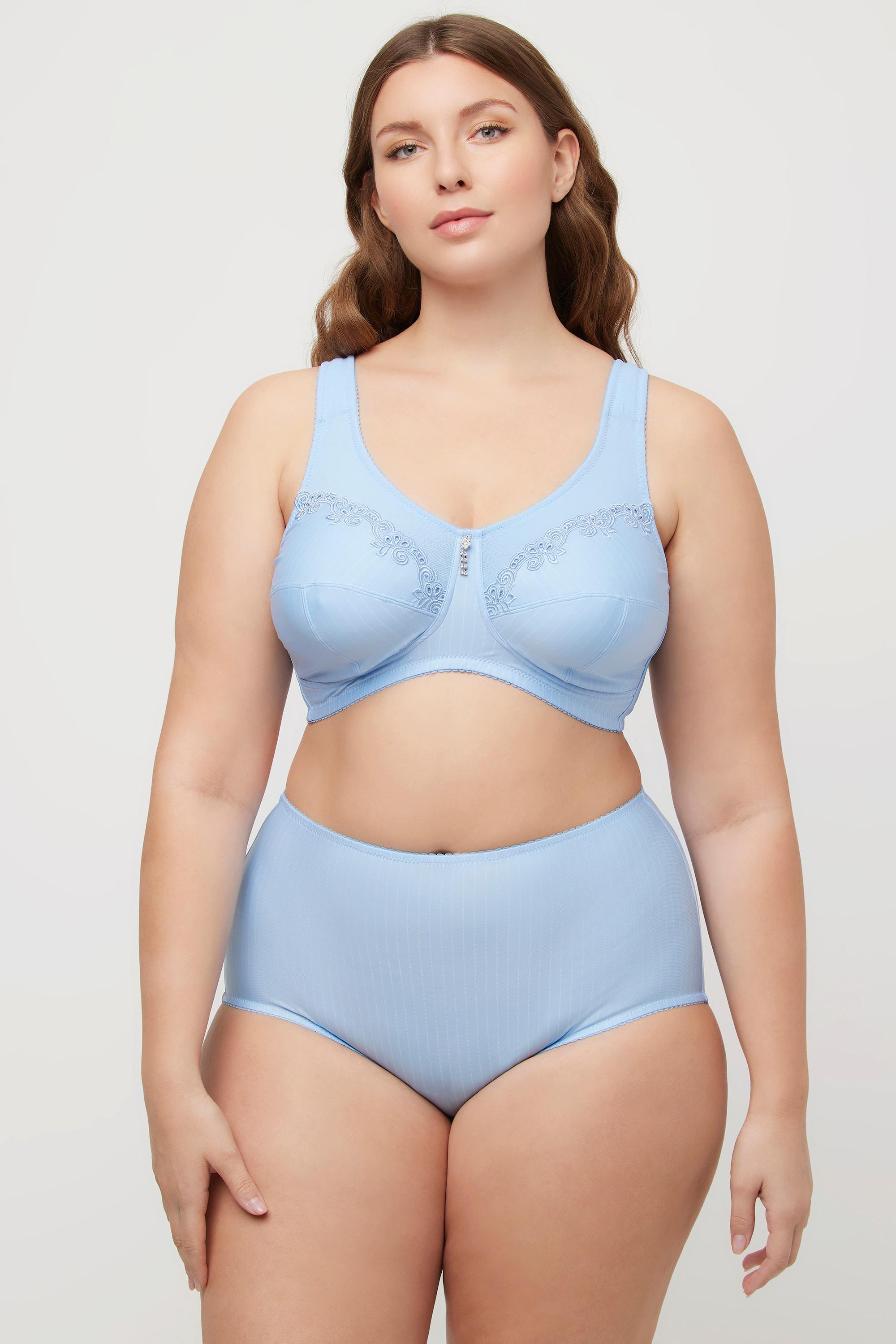 Ulla Popken Reggiseno sostenitivo senza ferretto con ciondolo di strass e coppa C - G  