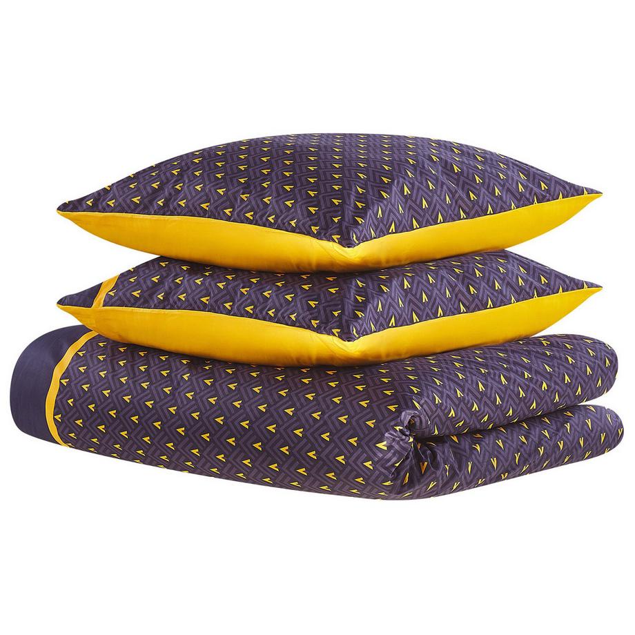 Beliani Wallingford Set Copripiumino in Raso di Cotone Moderno  