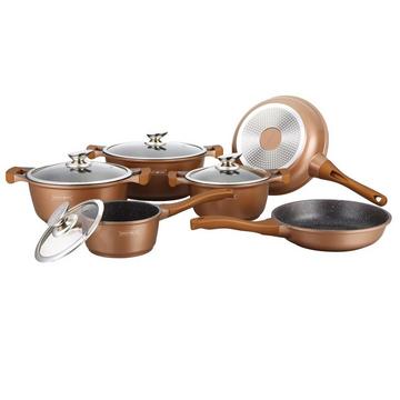 Batterie de cuisine, 6 casseroles - Marron