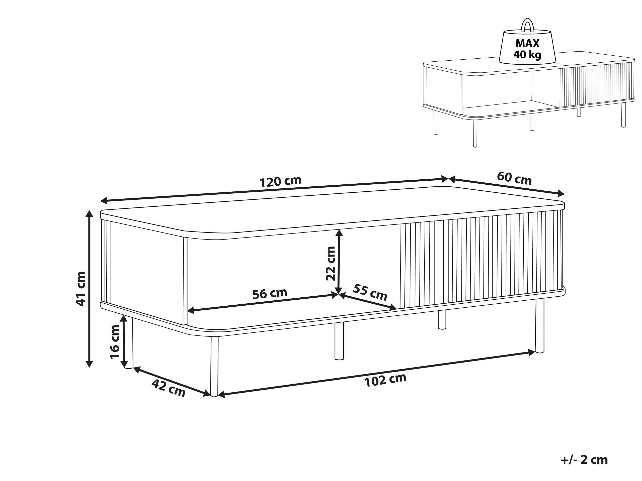 Beliani Couchtisch aus MDF-Platte Retro JOSE  