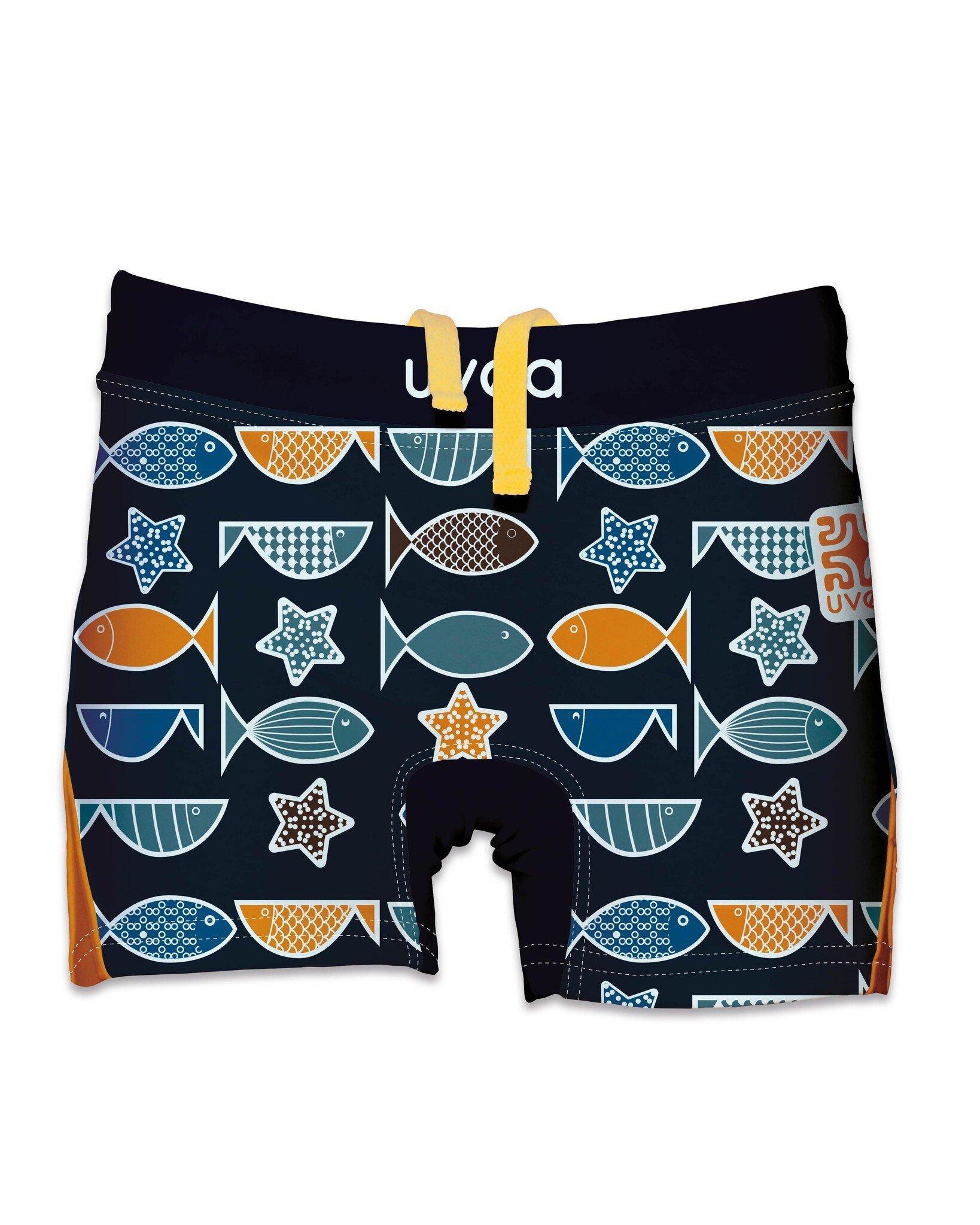 Uvea  Kinder UPF 50+ Badehose Sydney big fish navy 