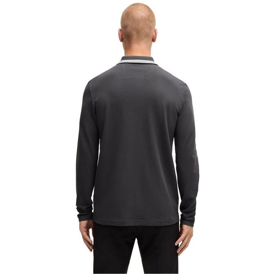 BOSS Maglietta Polo Manica Lunga con Logo Ricamato  
