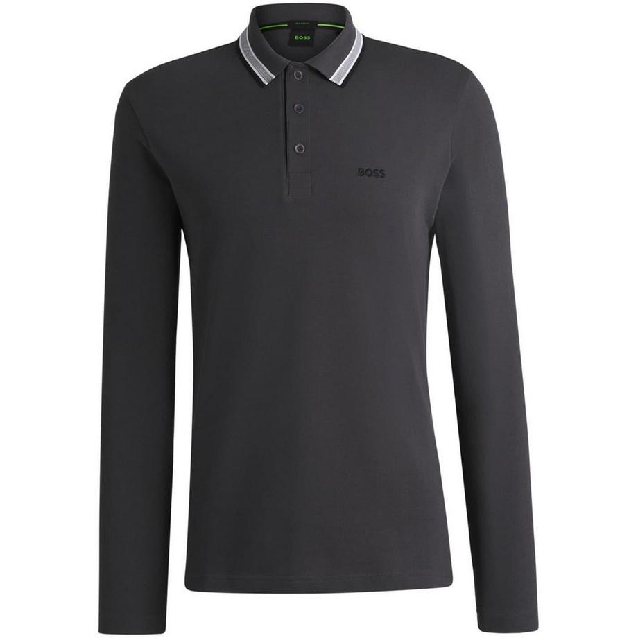 Maglietta Polo Logo Ricamato Cotone Manica Lunga