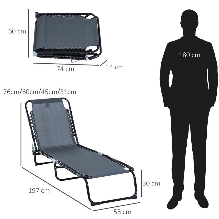 Outsunny Chaise longue pliante  