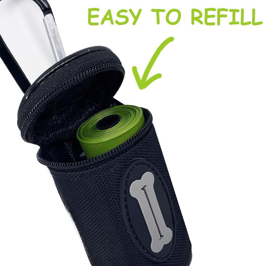 Alopini  Distributeur de Sacs à Crottes, Distributeur de Sacs à Crottes pour Chiens en Tissu Doux avec Mousqueton, Compatible avec toutes les Laisses 