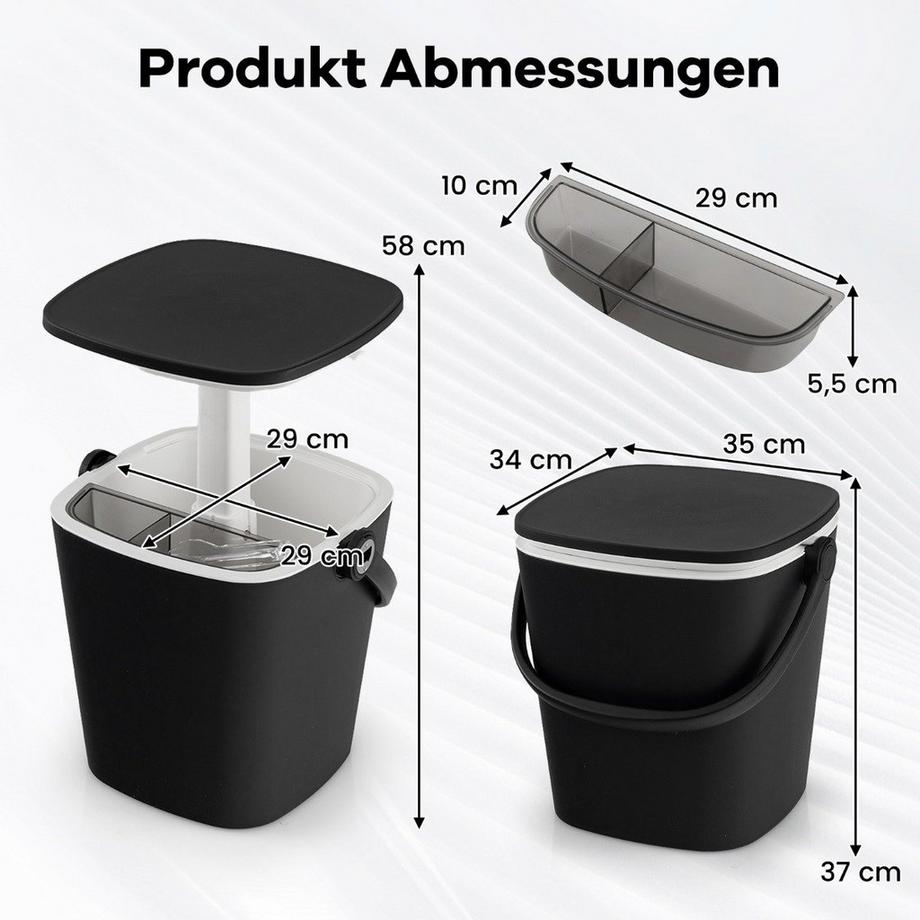 Northio  Glacière portable de 15 L avec plateau relevable et ouvre-bouteille, glacière de table d'appoint noire 