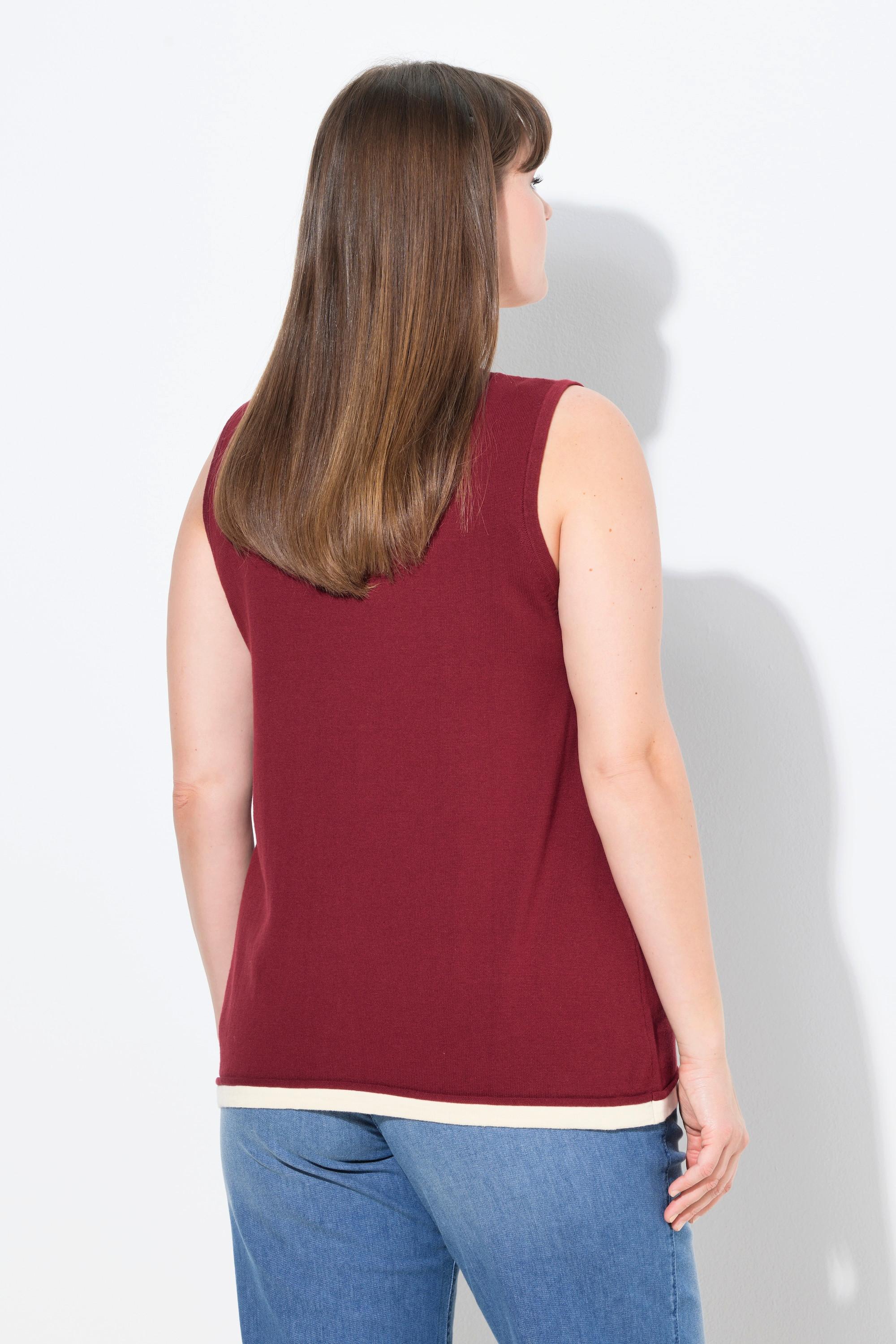 Ulla Popken Top in maglia scollo rotondo senza maniche  