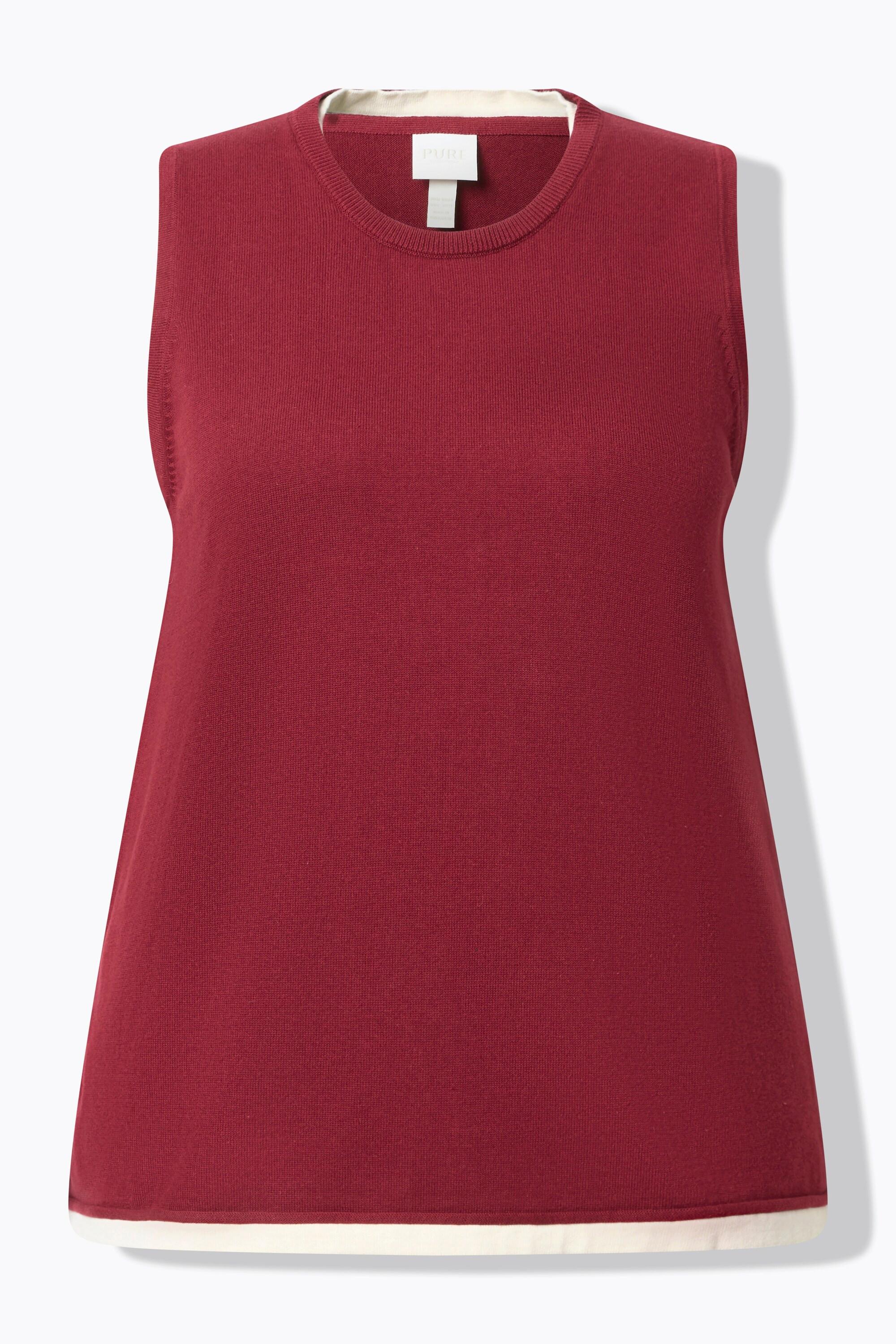 Ulla Popken Top in maglia scollo rotondo senza maniche  