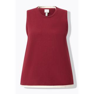 Ulla Popken Top in maglia scollo rotondo senza maniche  