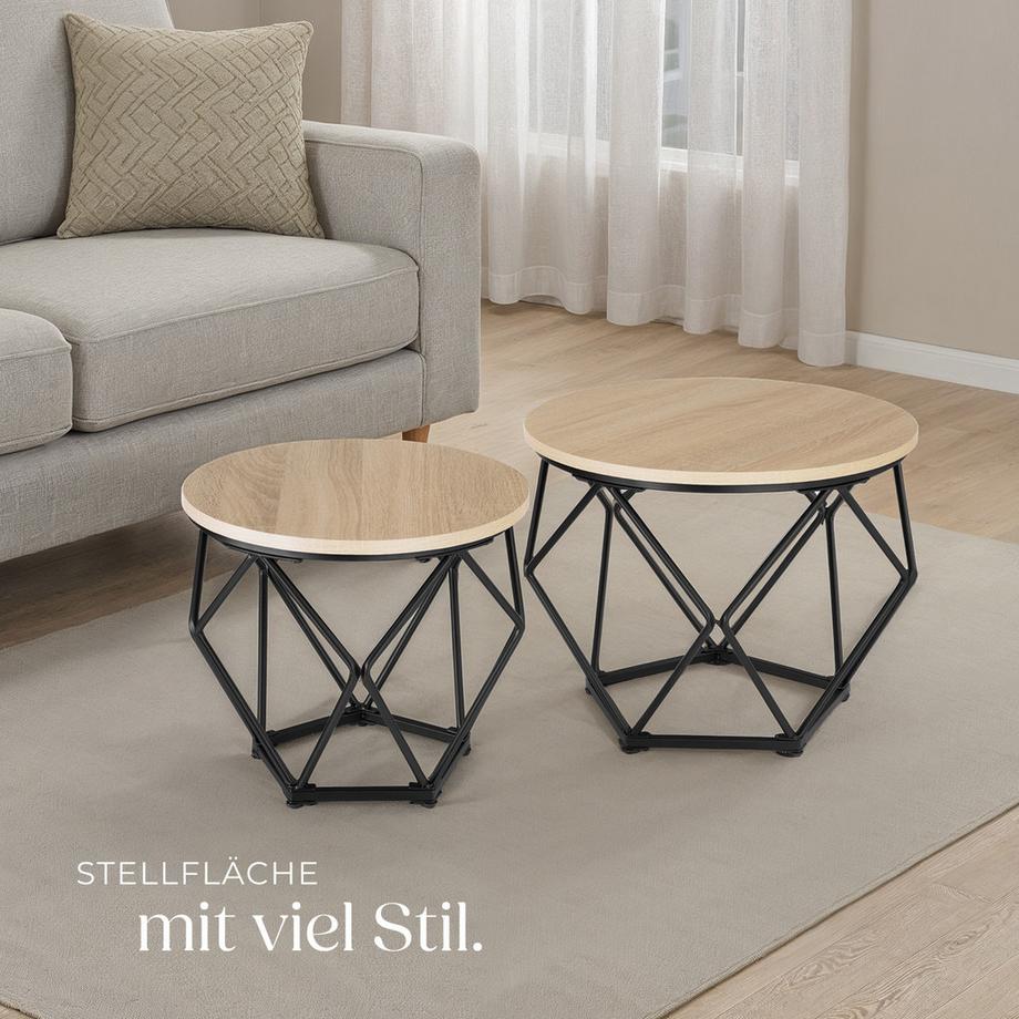 Tectake Set di 2 tavolini da salotto Benham stile industriale  