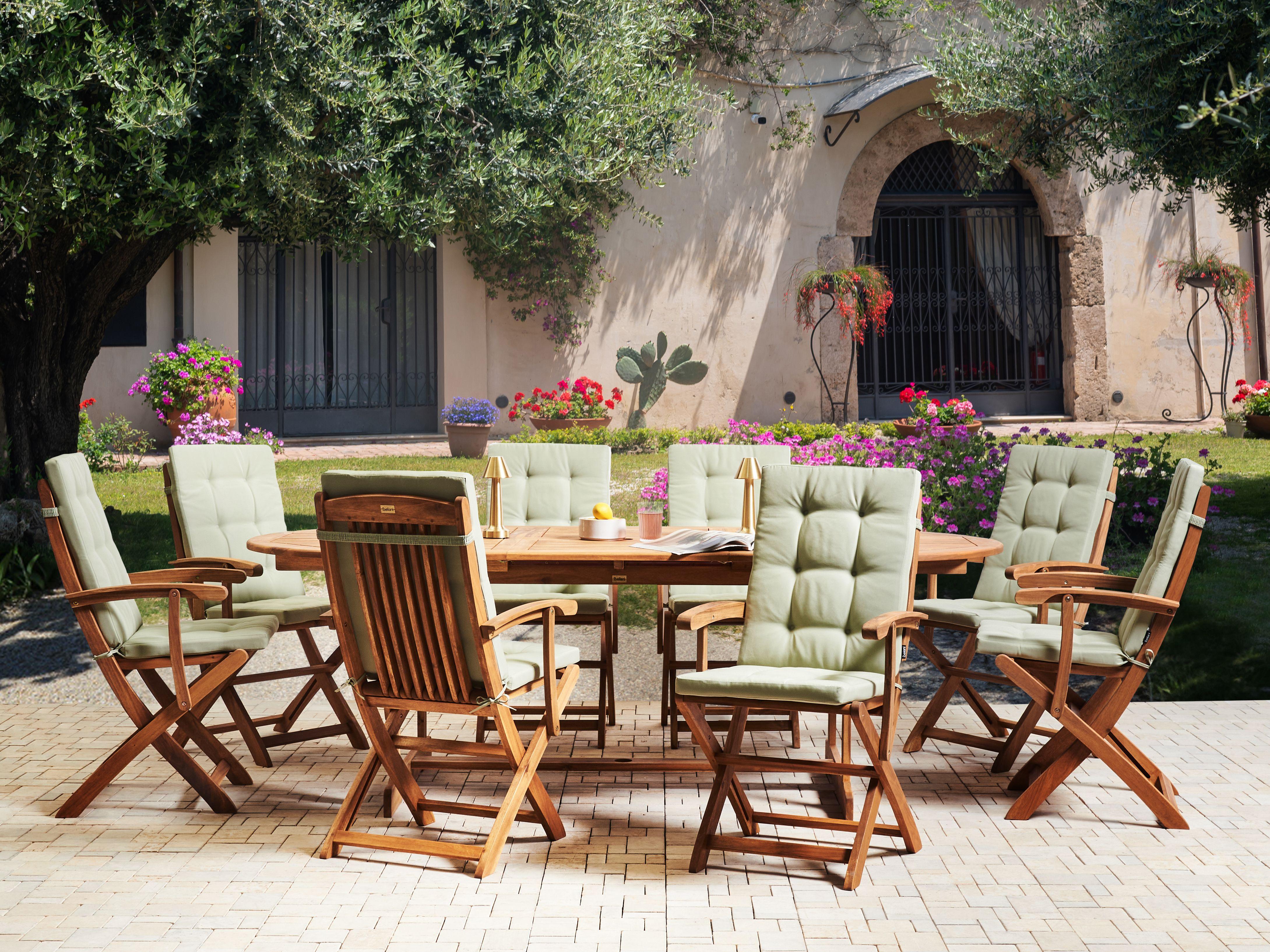 Beliani Lot de 8 coussins de jardin en Polyester Moderne MAUI PREMIUM  