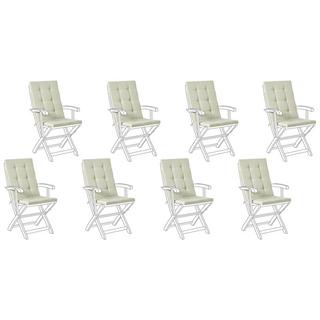 Beliani Lot de 8 coussins de jardin en Polyester Moderne MAUI PREMIUM  